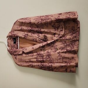 Cider Toile de Jouy Woven Oversized Blazer Women's small